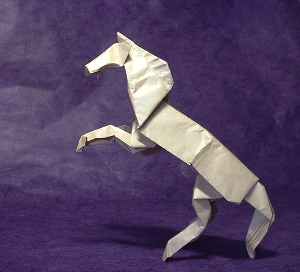 Origami Alamo stallion by Robert J. Lang. Folded by Gilad Aharoni on giladorigami.com