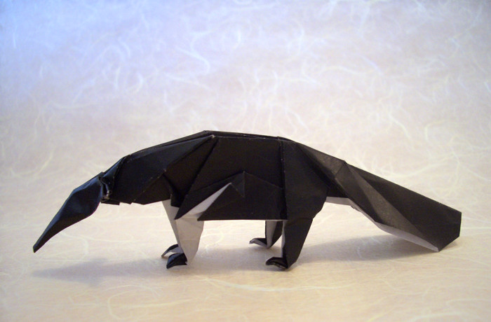 Origami Anteater by John Montroll. Folded from a square of origami paper by Gilad Aharoni on giladorigami.com