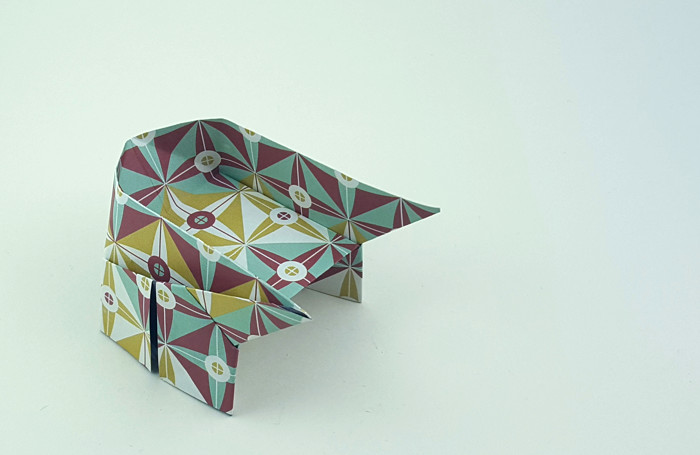 Origami Three Piece Living Room Set - armchair by Traditional. Folded from a square of origami paper by Gilad Aharoni on giladorigami.com