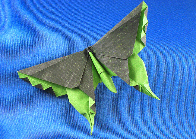 Origami Butterfly - Alexander Aztec swallowtail by Michael G. LaFosse. Folded by Gilad Aharoni on giladorigami.com