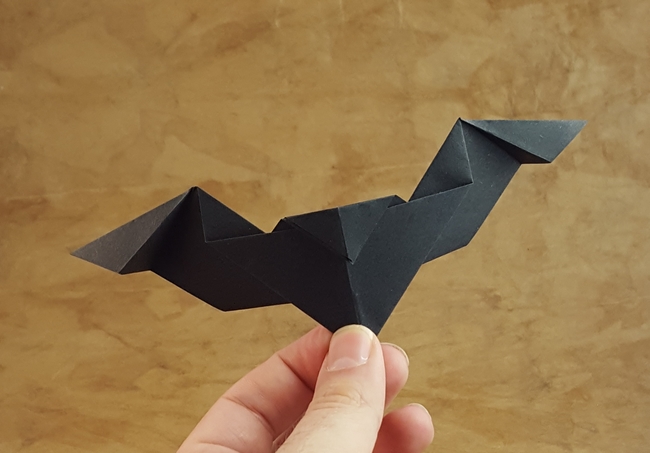 Origami Bat by Nicolas Terry. Folded from a square of origami paper by Gilad Aharoni on giladorigami.com
