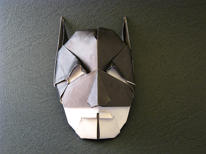 Origami Batman by Gabriel Alvarez Casanovas. Folded from a square of Onix cardstock by Gilad Aharoni on giladorigami.com