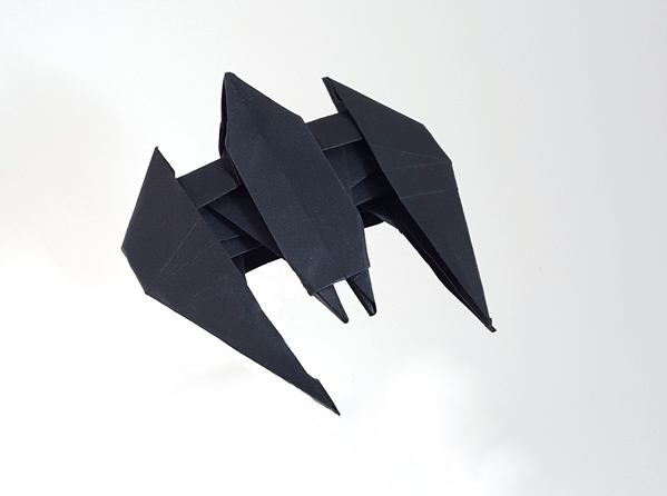Origami Batwing by John Montroll. Folded from a square of Tant paper by Gilad Aharoni on giladorigami.com
