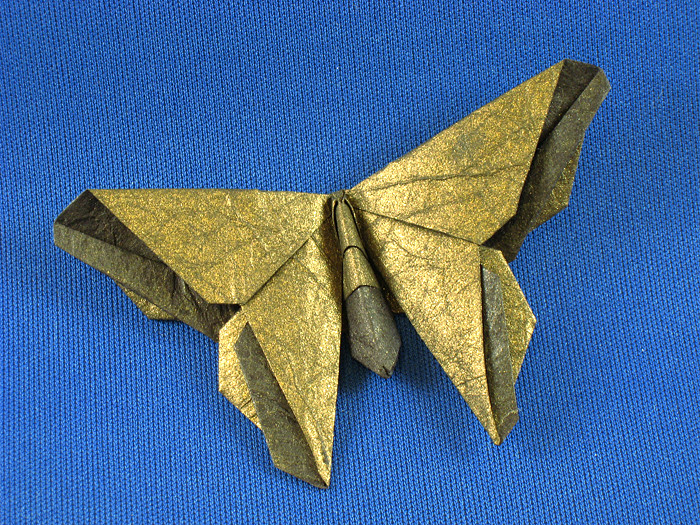 Origami Butterfly - Baxter by Michael G. LaFosse. Folded from a square of duo-tissue paper by Gilad Aharoni on giladorigami.com