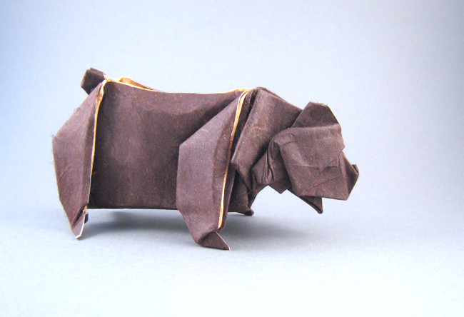 Origami Bear 2 by Jared Needle. Folded by Gilad Aharoni on giladorigami.com