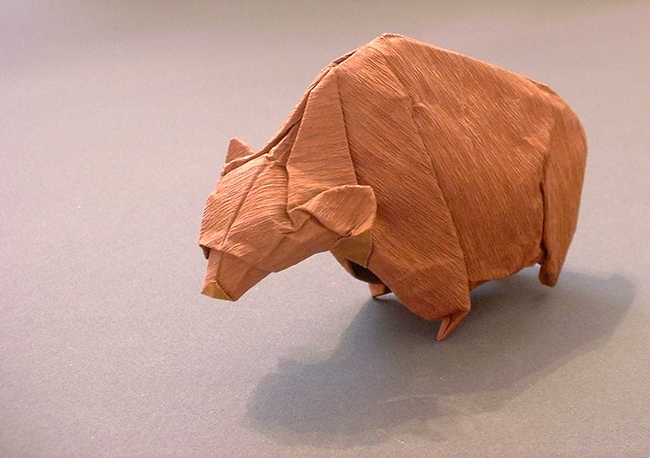 Origami Bear by Jozsef Zsebe. Folded by Gilad Aharoni on giladorigami.com