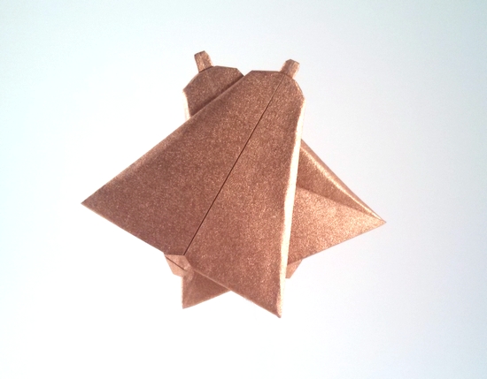 Origami Wedding bells by Mick Guy. Folded from a square of Nicolas Terry's tissue-foil by Gilad Aharoni on giladorigami.com