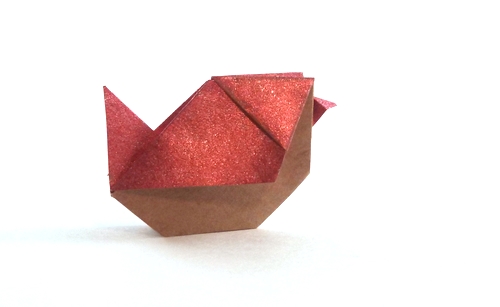 Origami Bird by Paul Jackson. Folded from a square of scrapbooking paper by Gilad Aharoni on giladorigami.com