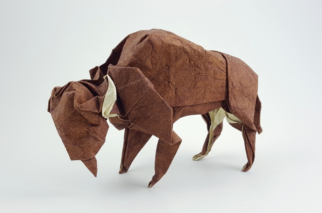 Origami Bison by John Montroll. Folded by Gilad Aharoni on giladorigami.com