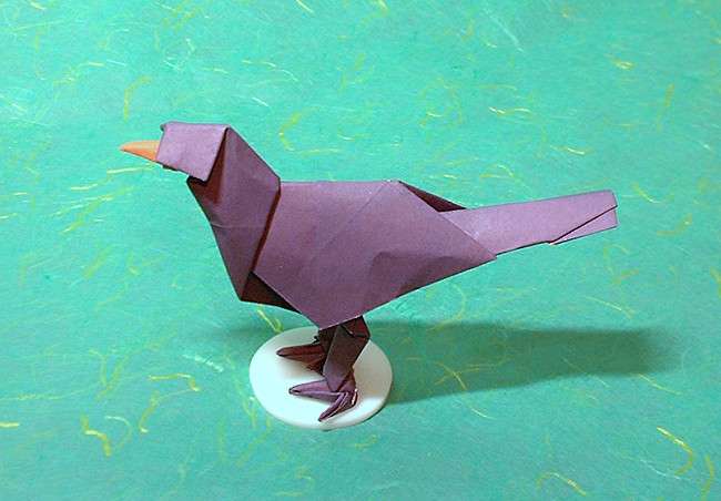 Origami Blackbird by Alfredo Giunta. Folded by Gilad Aharoni on giladorigami.com