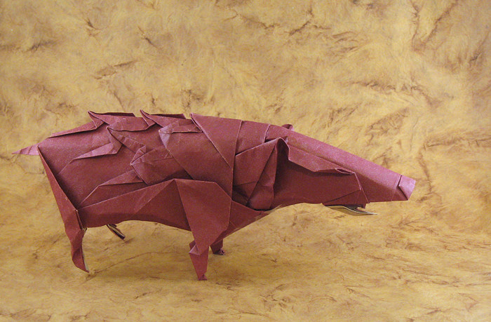Origami Wild boar by Fumiaki Kawahata. Folded by Gilad Aharoni on giladorigami.com