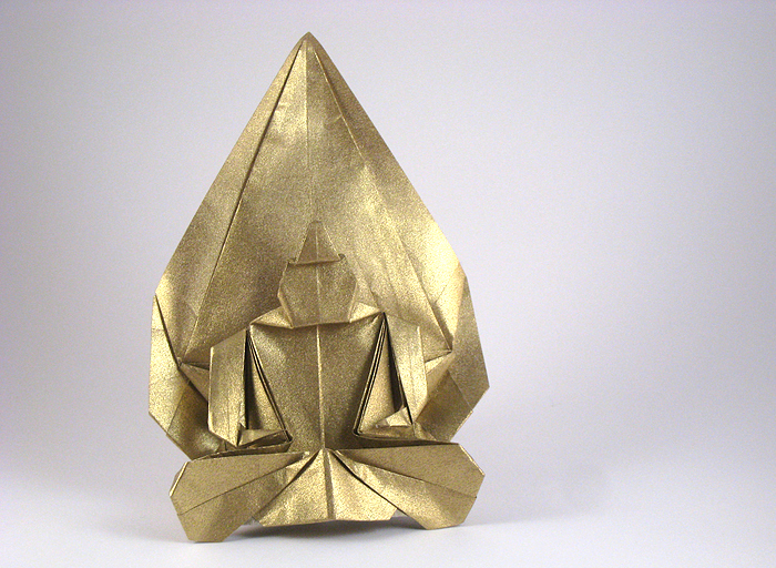 Origami Buddha - meditating by Kunihiko Kasahara. Folded by Gilad Aharoni on giladorigami.com