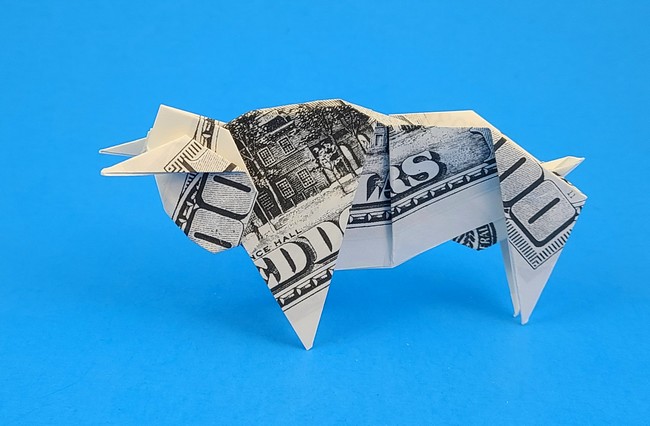 Origami Buffalo by George Rhoads. Folded by Gilad Aharoni on giladorigami.com