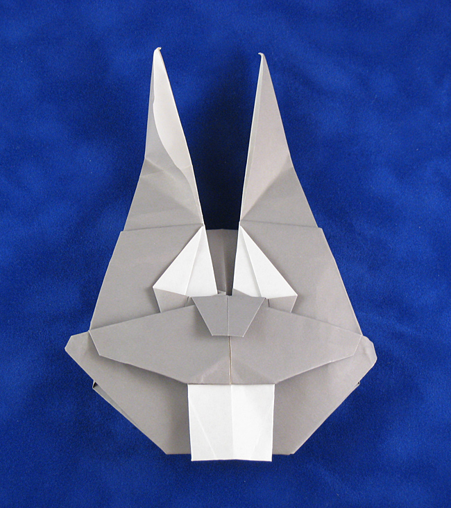 Origami Bugs Bunny by Sonny Fontana. Folded from a square of origami paper by Gilad Aharoni on giladorigami.com