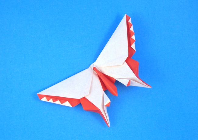 Origami Butterfly - Makoto Yamaguchi by Michael G. LaFosse. Folded from a square of origami paper by Gilad Aharoni on giladorigami.com