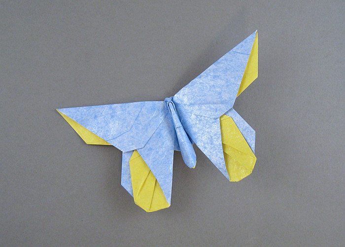 Origami Butterfly - June's by Michael G. LaFosse. Folded from a square of Kathy Stevick's tissue-foil by Gilad Aharoni on giladorigami.com