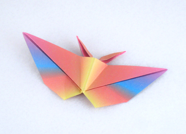 Origami Butterfly by Jun Maekawa. Folded from a square of patterned origami paper by Gilad Aharoni on giladorigami.com