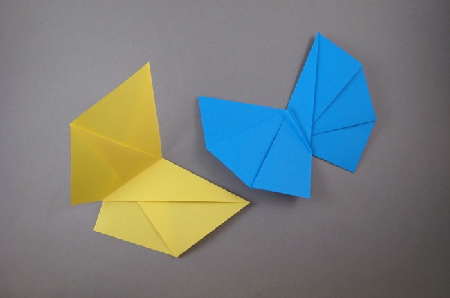 Origami Butterfly by Boaz Shuval. Each folded from a square of origami paper by Gilad Aharoni on giladorigami.com