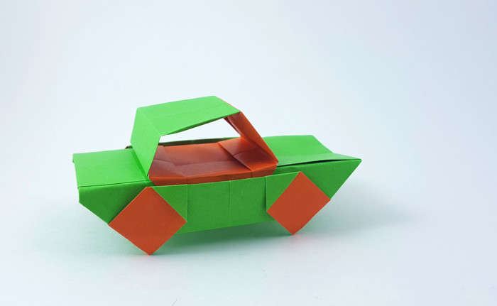 Origami Car by Marc Kirschenbaum. Folded by Gilad Aharoni on giladorigami.com