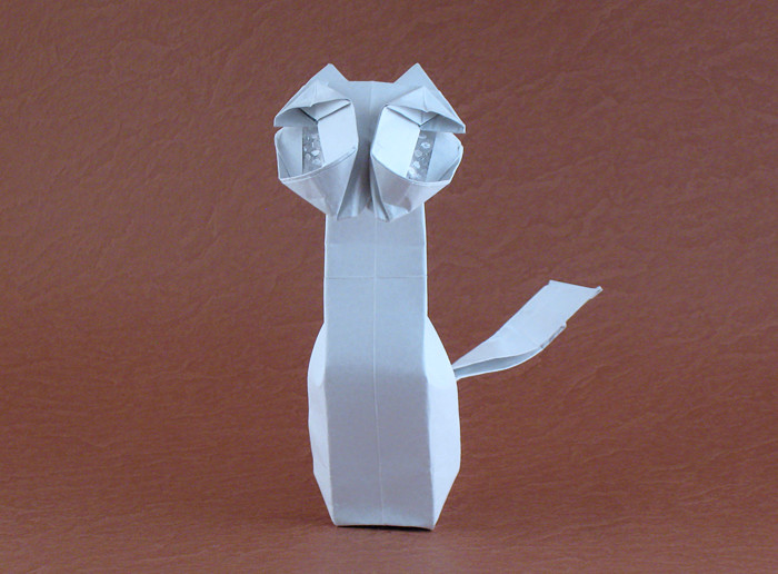 Origami Cat by Lee Jae Goo. Folded from a square of American foil by Gilad Aharoni on giladorigami.com