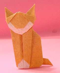Origami Cat by Martha Mitchen. Folded by Gilad Aharoni on giladorigami.com