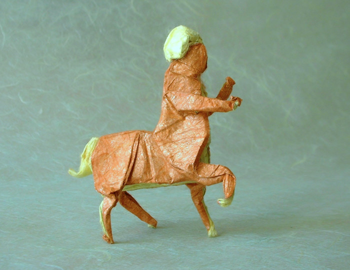 Origami Centaur by Peter Budai. Folded by Gilad Aharoni on giladorigami.com