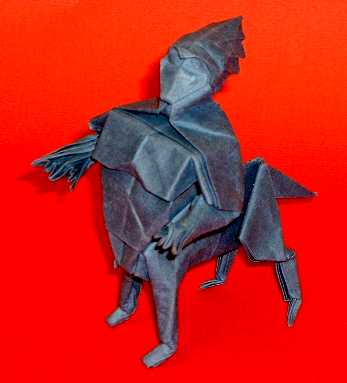 Origami Centaur by Fumiaki Kawahata. Wet-folded from a square of 90gsm Fabriano paper by Gilad Aharoni on giladorigami.com