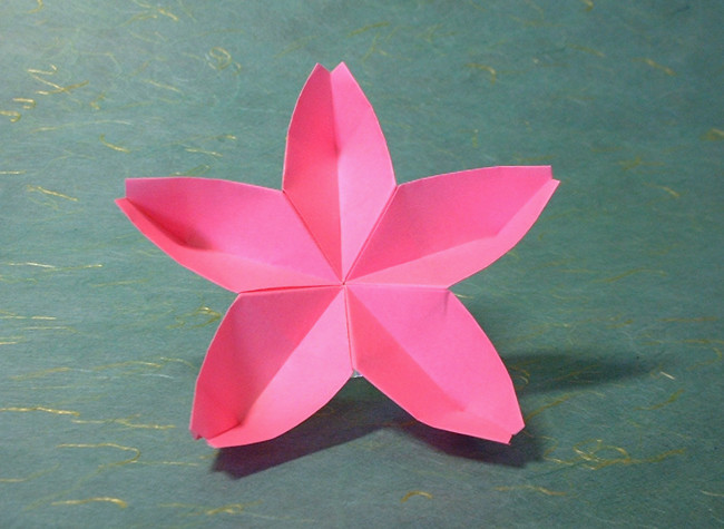 Origami Cherry blossom by Toshikazu Kawasaki. Folded by Gilad Aharoni on giladorigami.com
