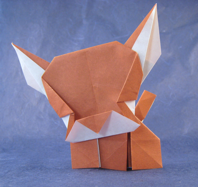 Origami Chihuahua by Seo Won Seon (Redpaper). Folded from 2 squares of origami paper by Gilad Aharoni on giladorigami.com