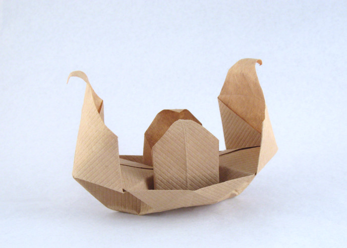 Origami Cleopatra boat by Gershon Legman. Folded by Gilad Aharoni on giladorigami.com