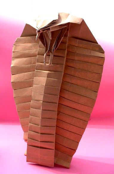 Origami King cobra by Ronald Koh. Folded by Gilad Aharoni on giladorigami.com