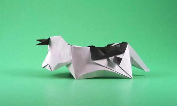 Origami Cow by Yannick Gardin. Folded by Gilad Aharoni on giladorigami.com