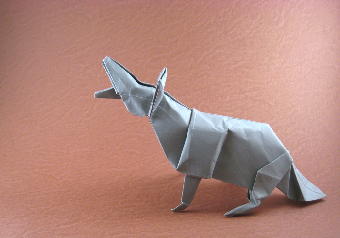 Origami Coyote by John Montroll. Folded by Gilad Aharoni on giladorigami.com
