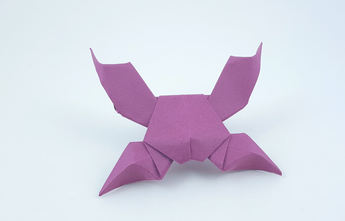 Origami Crab by Beth Johnson. Folded from a square of Tant paper by Gilad Aharoni on giladorigami.com