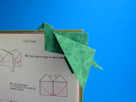 Origami Crane bookmark by David Petty. Folded by Gilad Aharoni on giladorigami.com