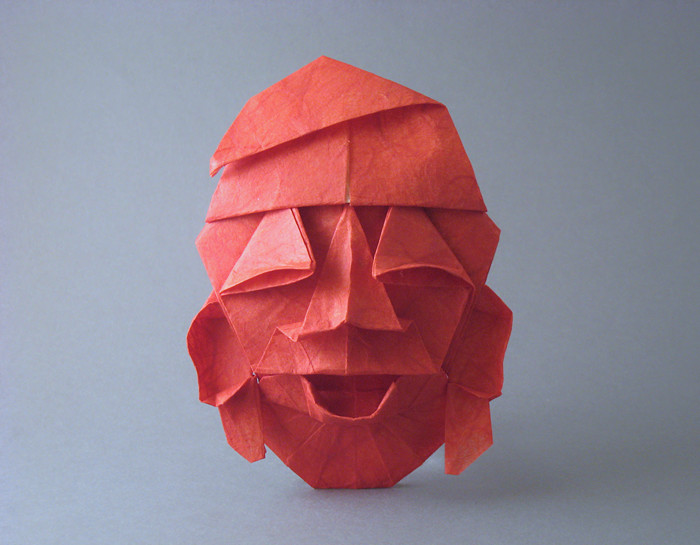 Origami Daikoku by Tomoko Fuse. Folded from a square of Unryu paper by Gilad Aharoni on giladorigami.com