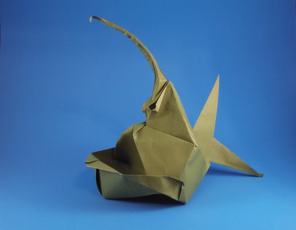 Origami Devil fish by Yuri Shumakov. Folded from a square of Tant paper by Gilad Aharoni on giladorigami.com