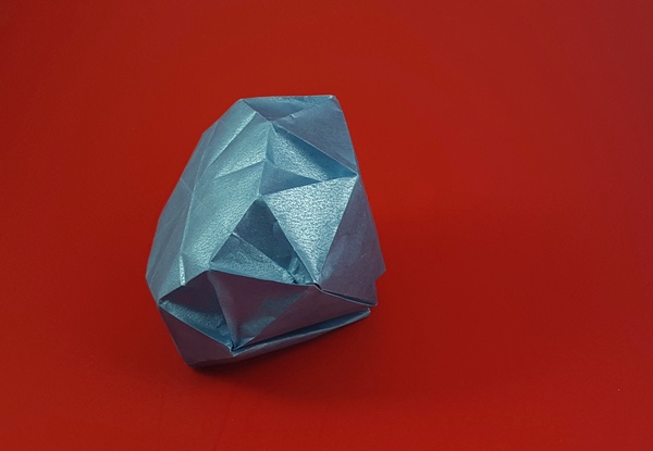 Origami Diamond by Satoshi Kamiya. Folded from a square of Nicolas Terry's tissue-foil by Gilad Aharoni on giladorigami.com
