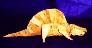 Origami Dimetrodon by Fumiaki Kawahata. Folded by Gilad Aharoni on giladorigami.com