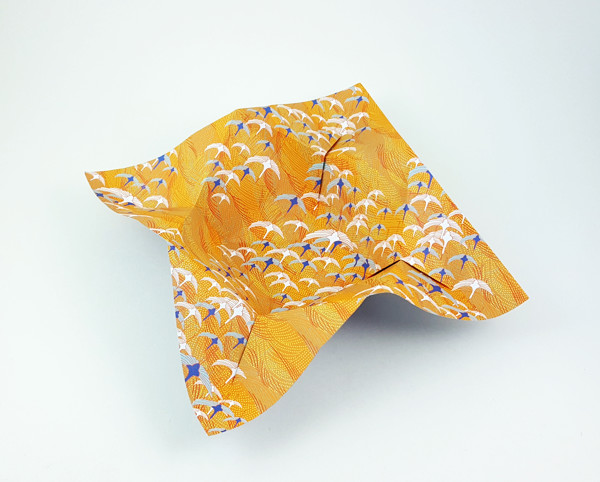 Origami Dish 2 by Nick Robinson. Folded from a square of origami paper by Gilad Aharoni on giladorigami.com