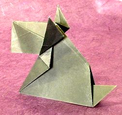Origami Scottie (doggie whose name is Mac) by Jun Maekawa. Folded from a square of origami paper by Gilad Aharoni on giladorigami.com