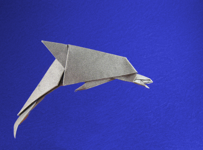 Origami Dolphin by David Brill. Folded by Gilad Aharoni on giladorigami.com