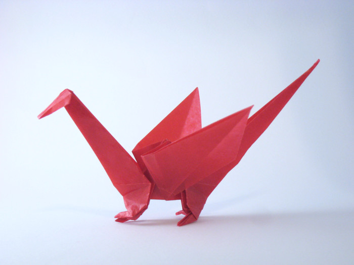 Origami Dragon by Madiyar Amerkeshev. Folded from a square of origami paper by Gilad Aharoni on giladorigami.com