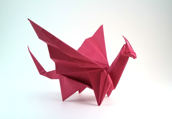 Origami Dragon by Mark Bolitho. Folded from a square of Tant paper by Gilad Aharoni on giladorigami.com