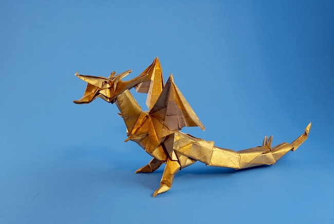 Origami Fiery dragon by Jacky Chan. Folded by Gilad Aharoni on giladorigami.com
