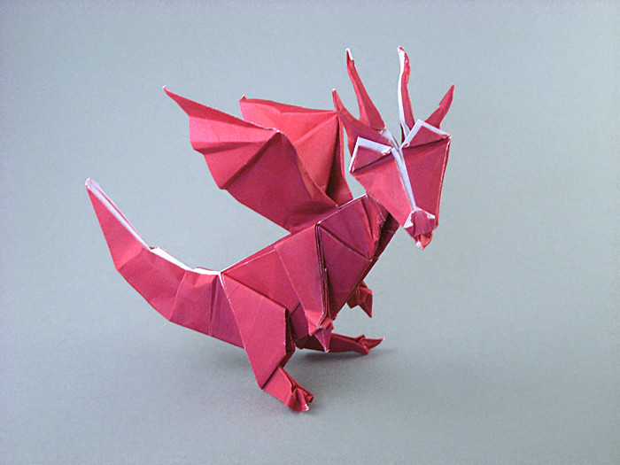 Origami Dragon by Fernando Gilgado Gomez. Folded from a square of origami paper by Gilad Aharoni on giladorigami.com