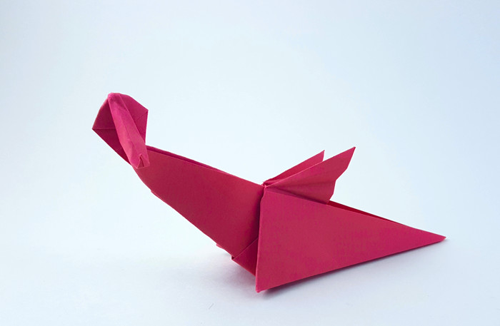 Origami Dragon by Marc Kirschenbaum. Folded from a square of origami paper by Gilad Aharoni on giladorigami.com