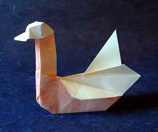 Origami Duck (little miss duck) by Nicolas Terry. Folded from a square of origami paper by Gilad Aharoni on giladorigami.com