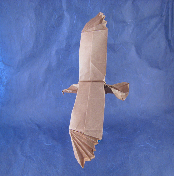 Origami Eagle by Seo Won Seon (Redpaper). Folded from a square of duo origami paper by Gilad Aharoni on giladorigami.com
