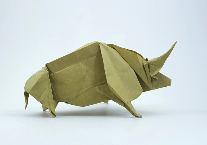 Origami Elasmotherium by Luis Enrique Armenta. Folded by Gilad Aharoni on giladorigami.com
